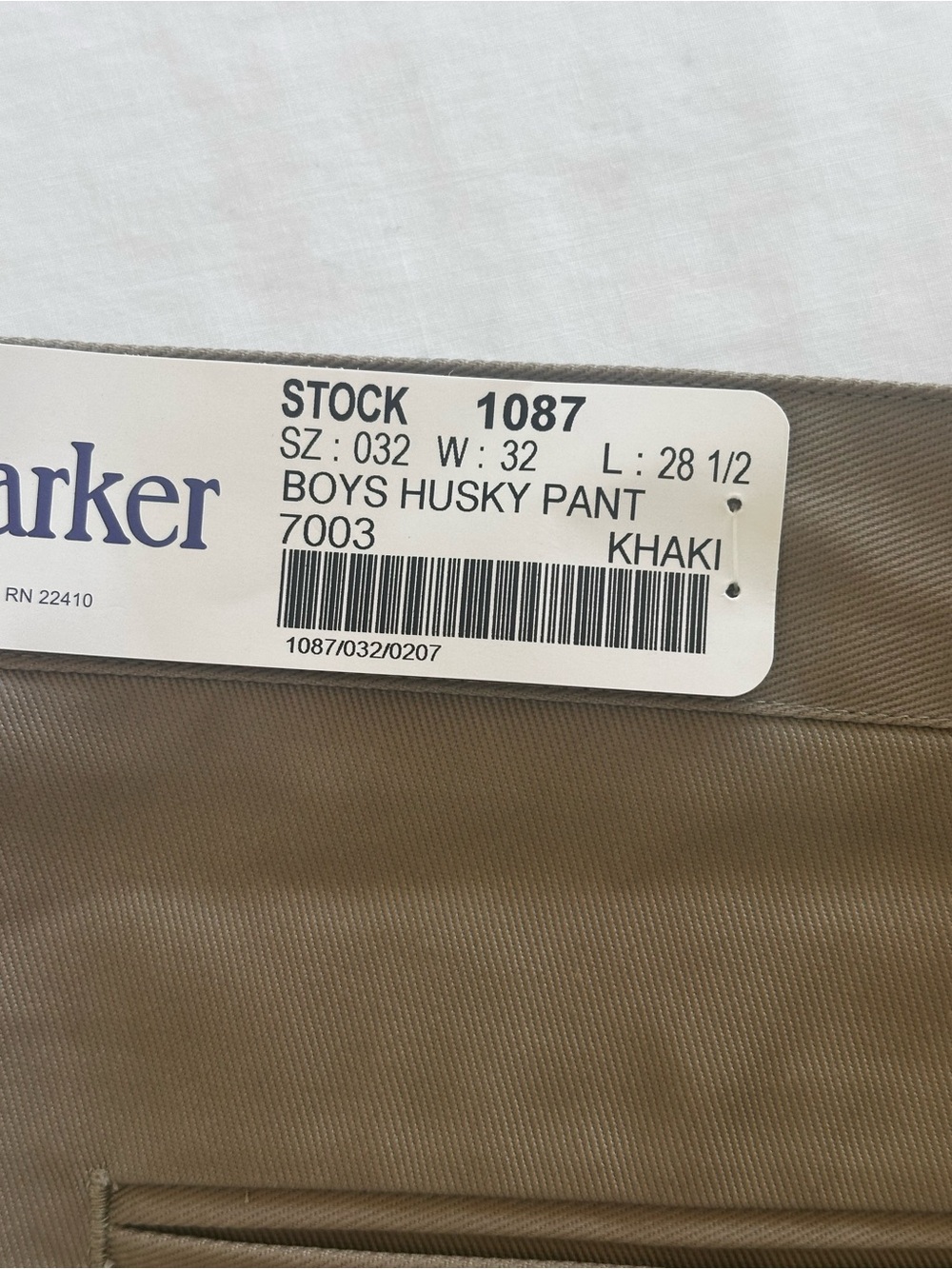 NWT Parker Boys Husky Khaki Dress Pants 32H Pleated Uniform Chinos 32x28.5 - Picture 4 of 15